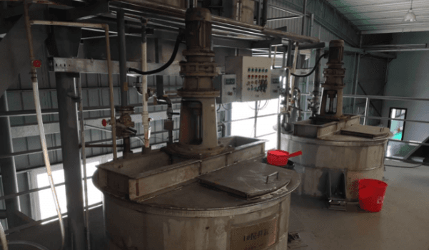 Reactor vessels inside the production facility